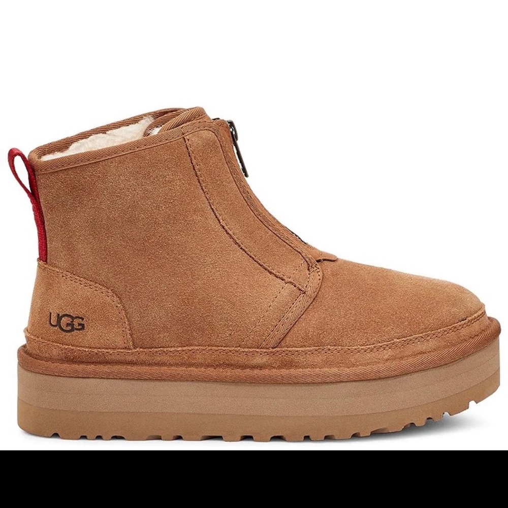 UGG Neumel Platform Zip Suede Booties